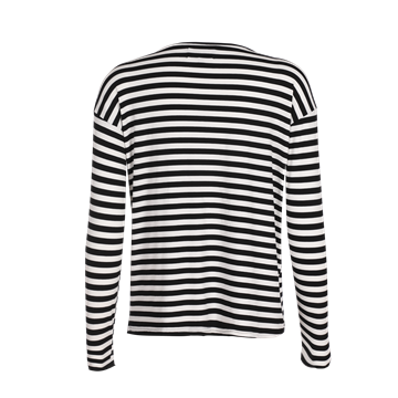 Liberté - Natalia LS Boxy Blouse - Black Creme Stripe